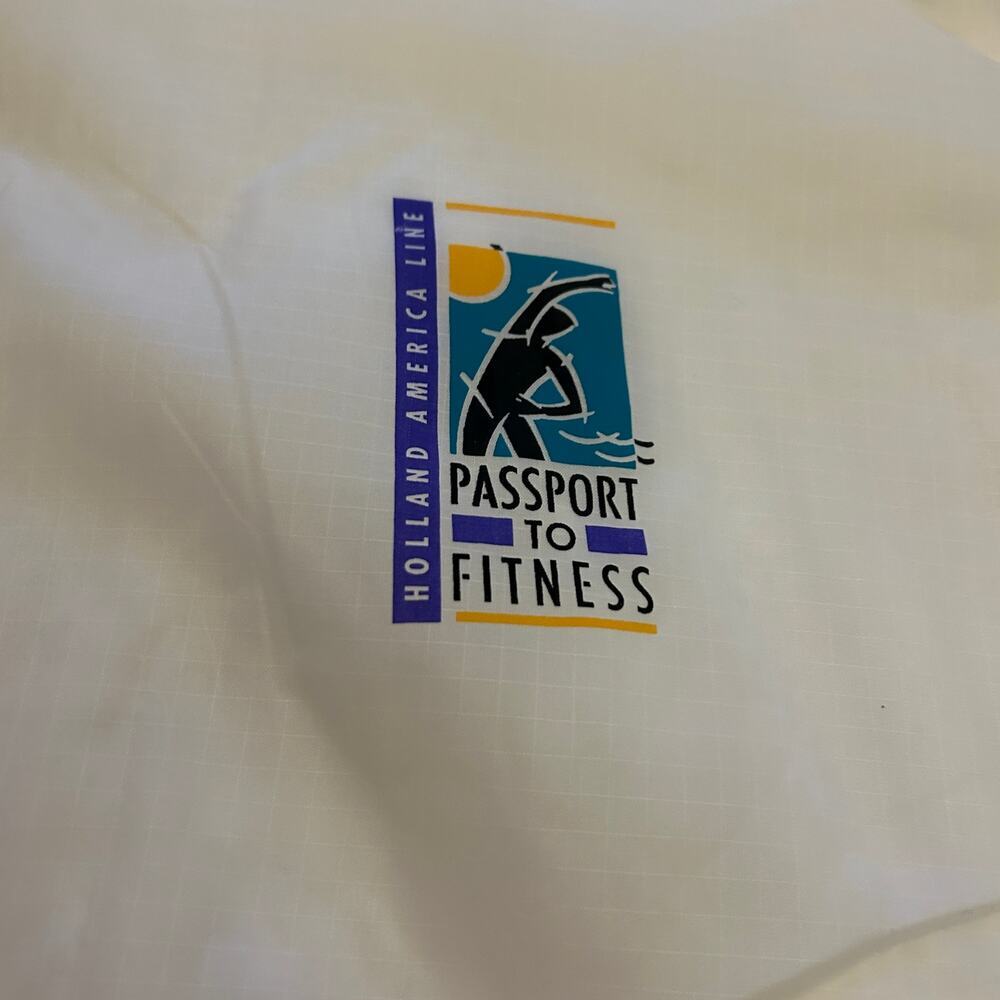 Vintage 90s Passport to Fitness Windbreaker Jacket | XL | Blue & White - Picture 12 of 12